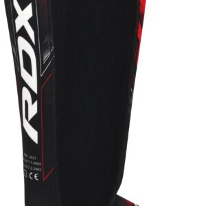RDX IMMAF Approved Neoprene Shin Instep Guards Red